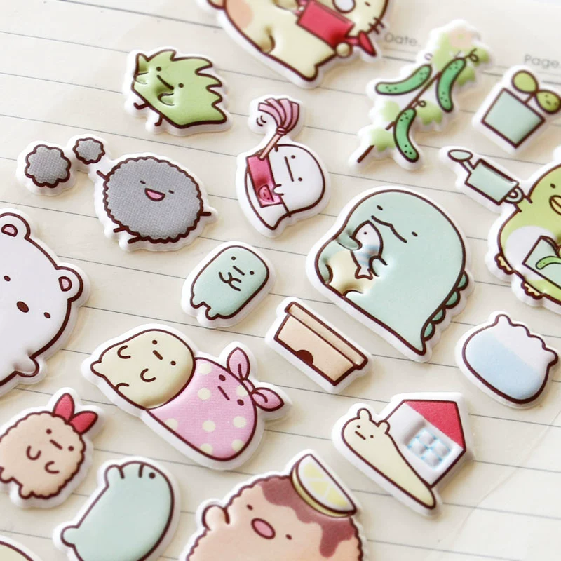 High Quality Custom Waterproof Cartoon Bubble Sticker Cute Anime Puffy Stickers Sheets