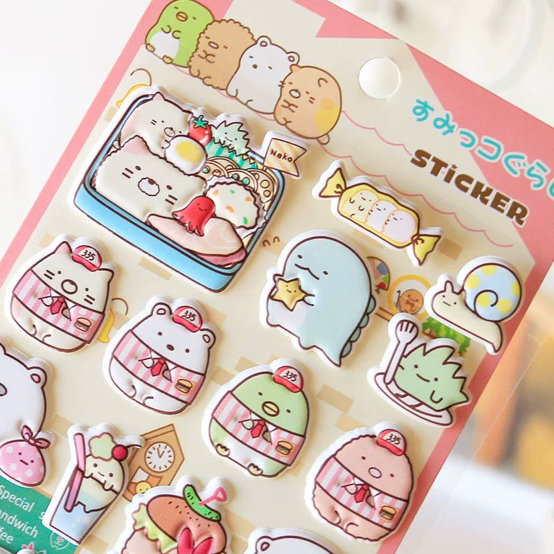 High Quality Custom Waterproof Cartoon Bubble Sticker Cute Anime Puffy Stickers Sheets