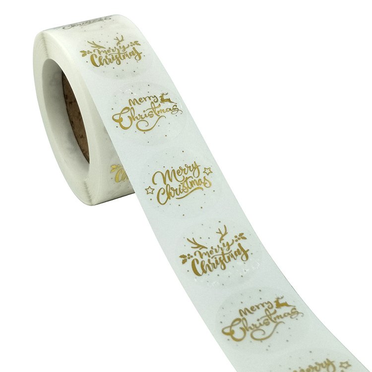 Christmas Kraft Tag Stickers Self Adhesive Christmas Gift Tags to Holiday Labels Stickers Christmas Sticker Label Roll