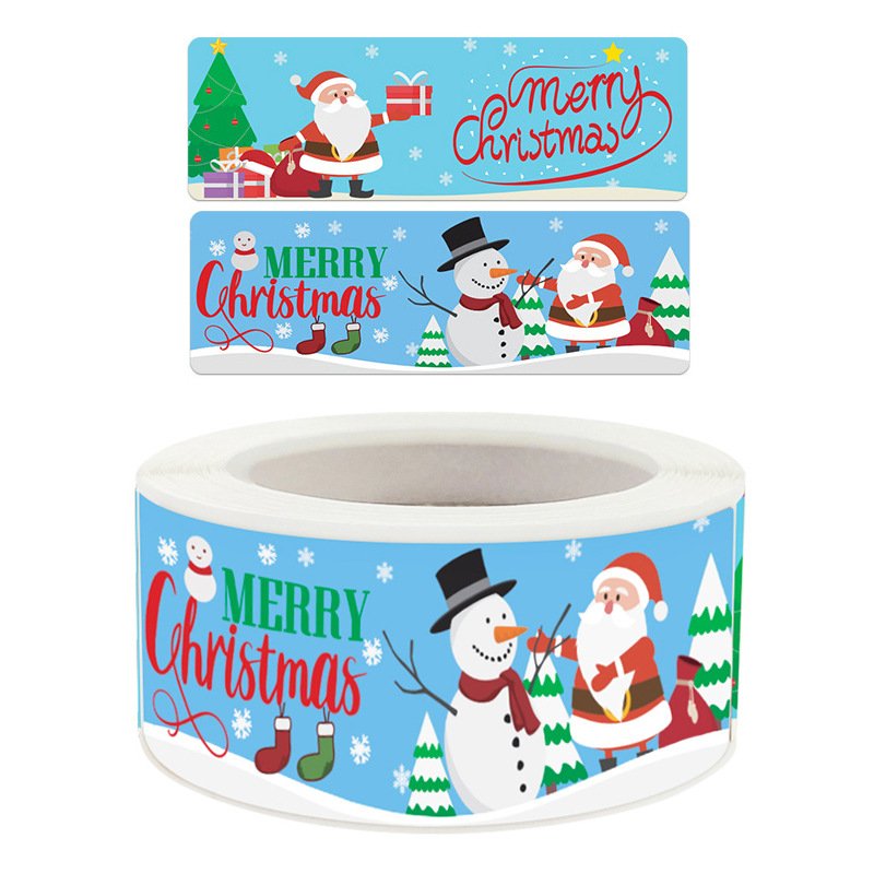 Christmas Kraft Tag Stickers Self Adhesive Christmas Gift Tags to Holiday Labels Stickers Christmas Sticker Label Roll