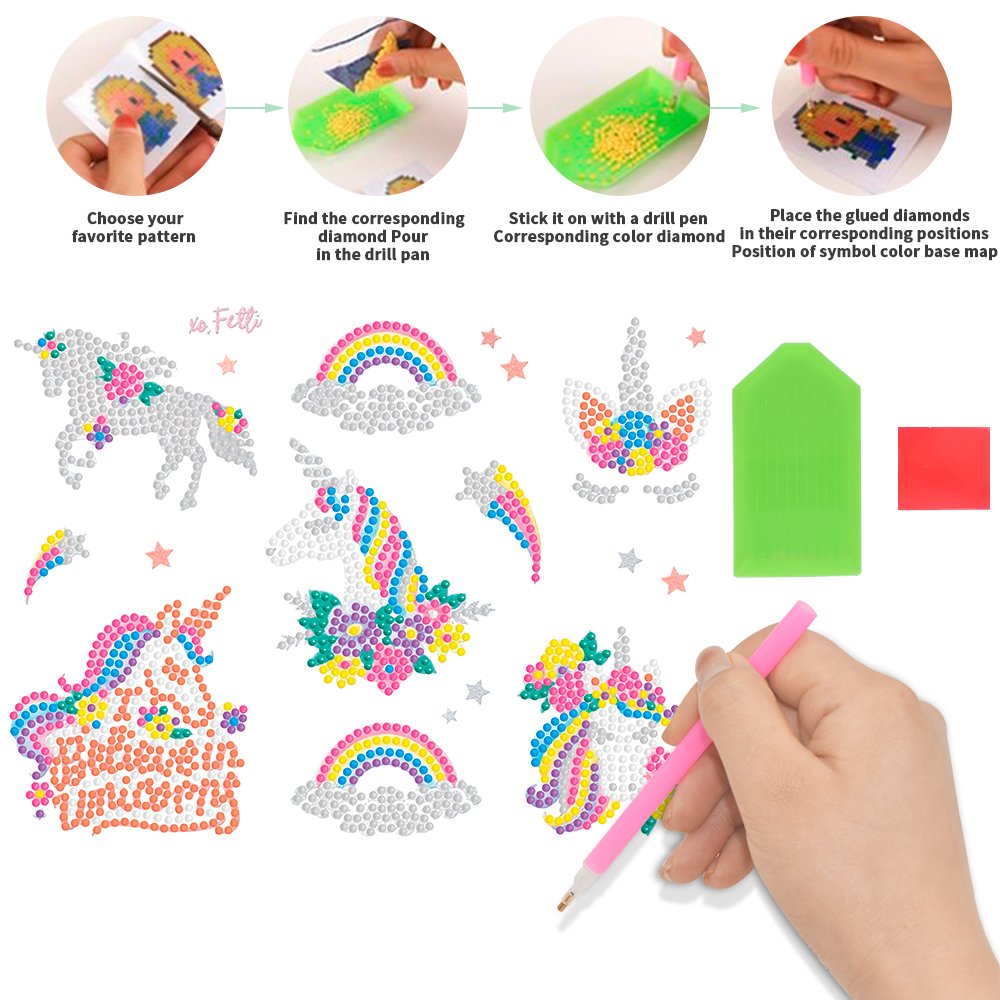 Unicorn Rainbow 5D Diamond Painting Sticker Set Cartoon Mosaic DIY Diamond Painting Accessories