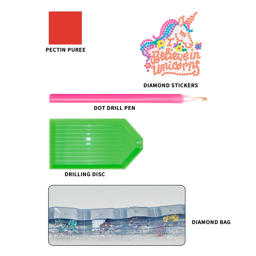 Unicorn Rainbow 5D Diamond Painting Sticker Set Cartoon Mosaic DIY Diamond Painting Accessories