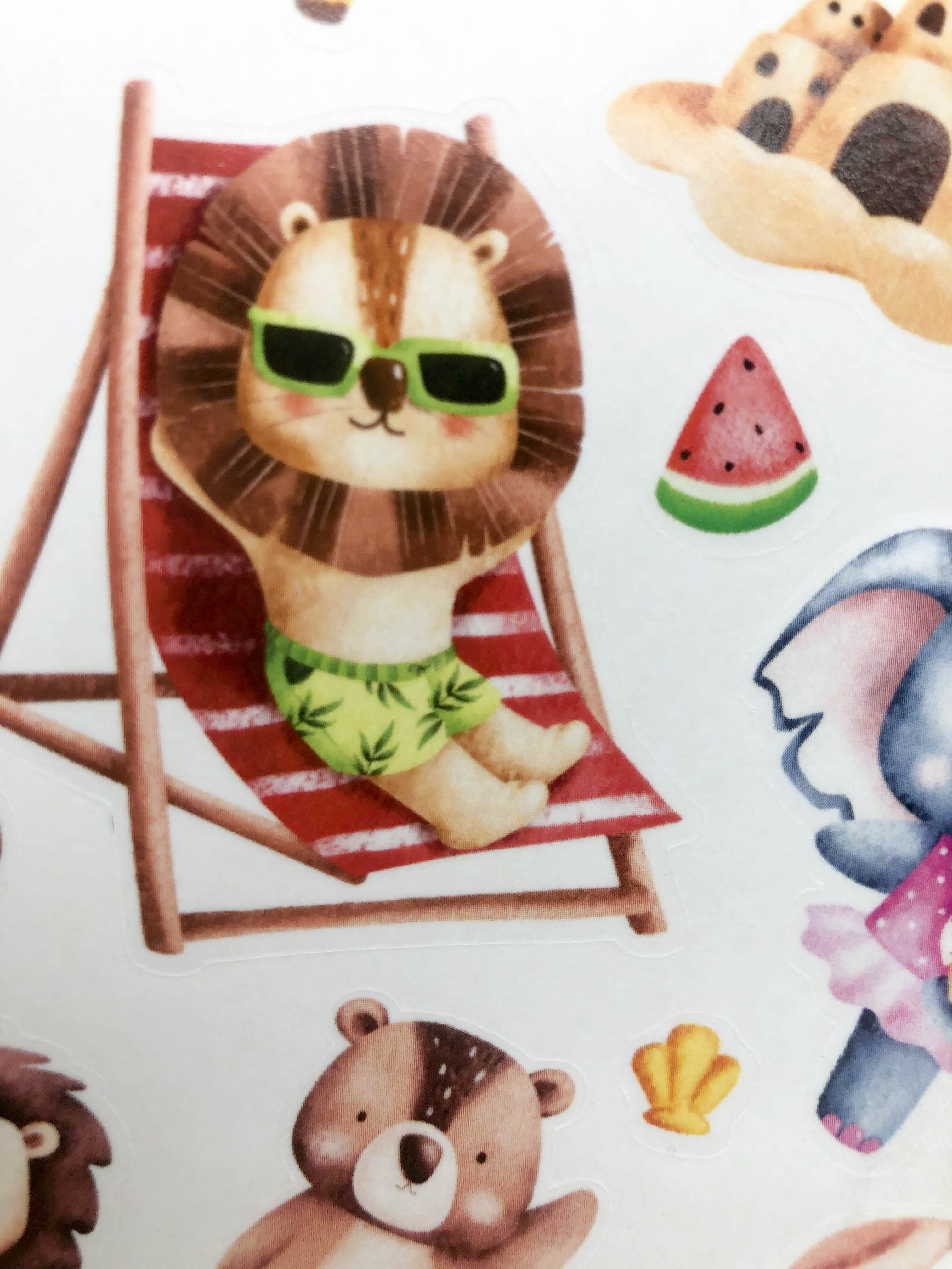Wholesale Pvc Decorative Gifts Scrapbook Diy Suitcase Guitar Stickers Cartoon Animals Stickers For Children