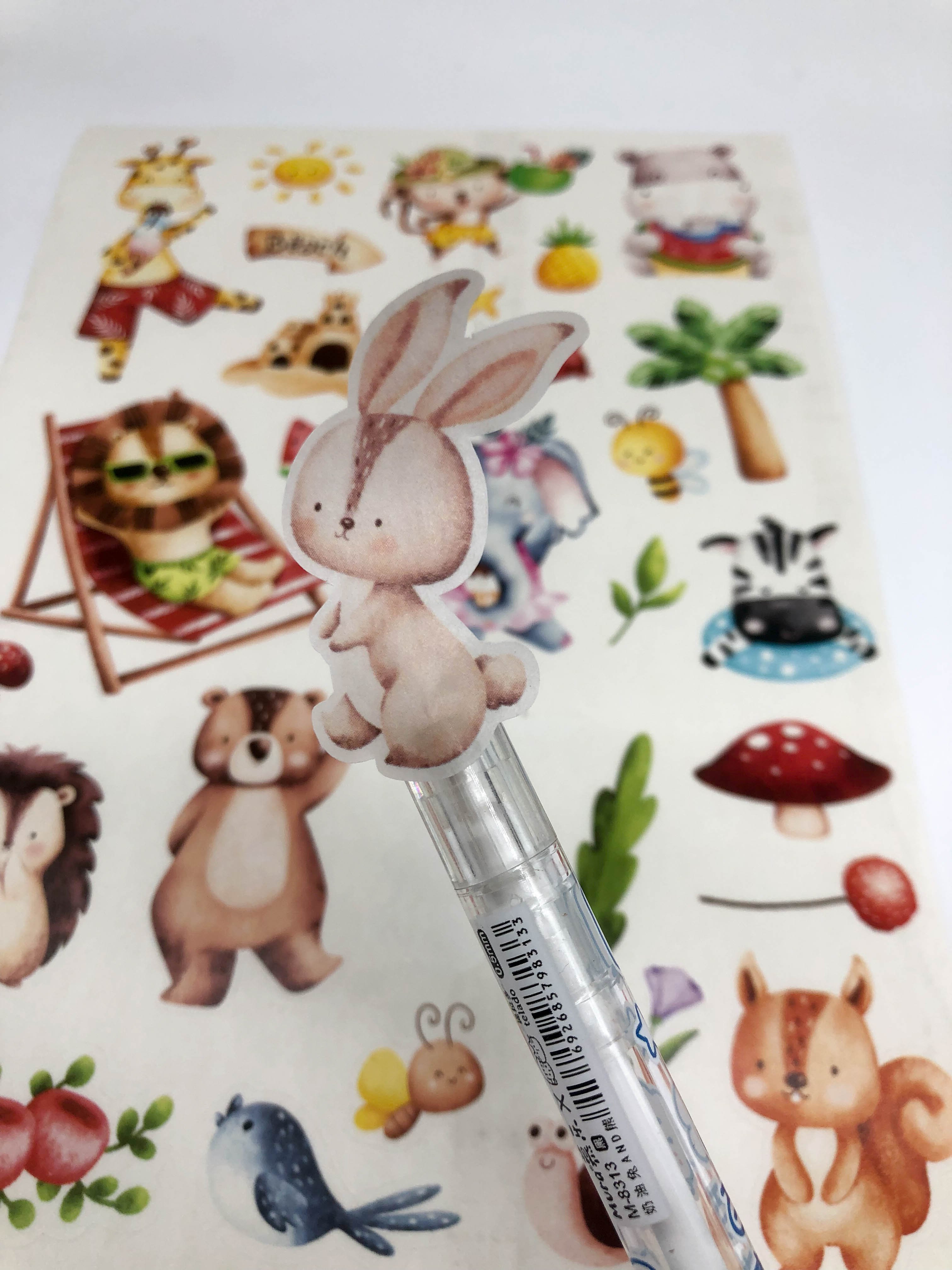 Wholesale Pvc Decorative Gifts Scrapbook Diy Suitcase Guitar Stickers Cartoon Animals Stickers For Children