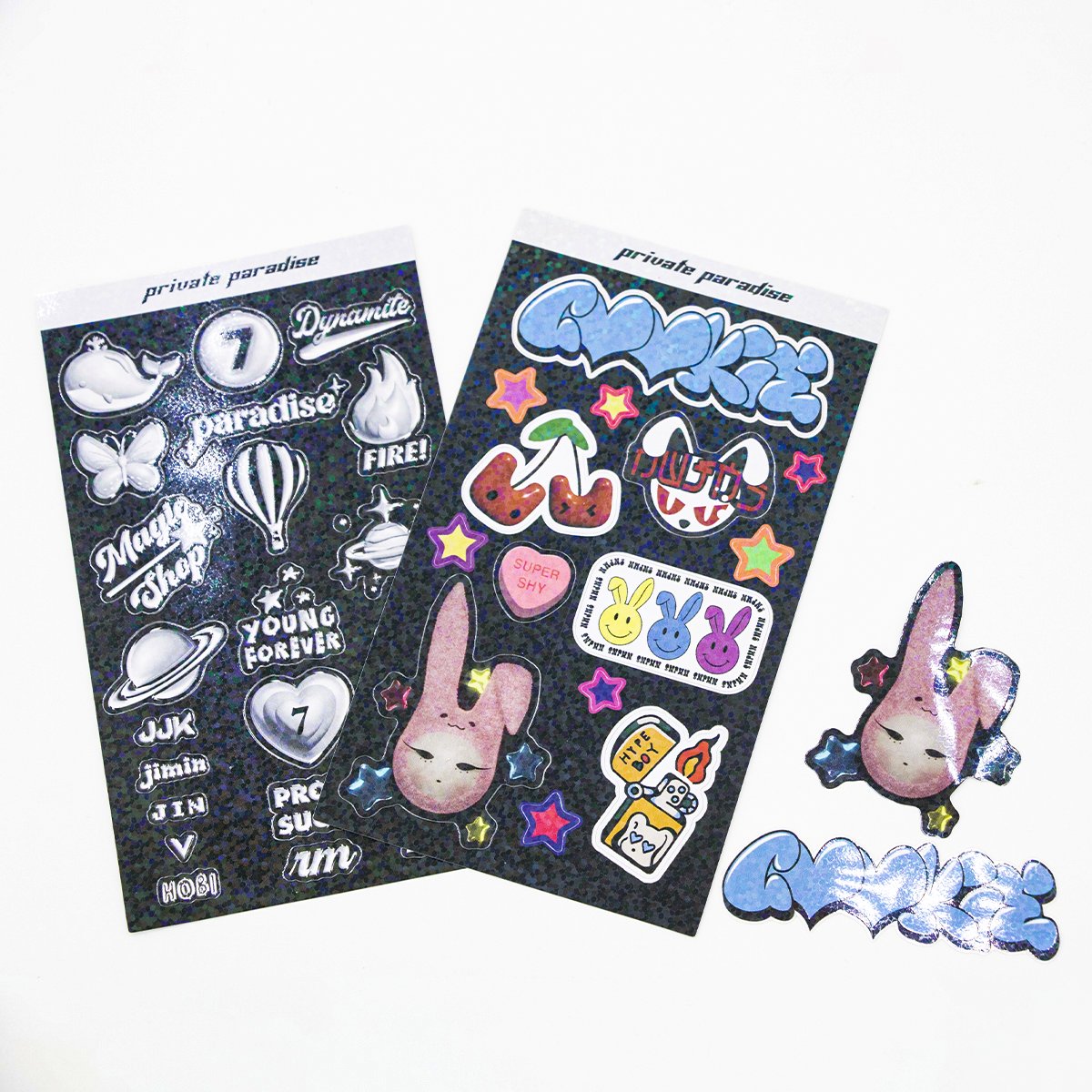Custom PVC Adhesive Waterproof Vinyl Transfer Sticker Sheet Cute Cartoon Animal Decorative Kiss Cut Print Sticker UV Perfume