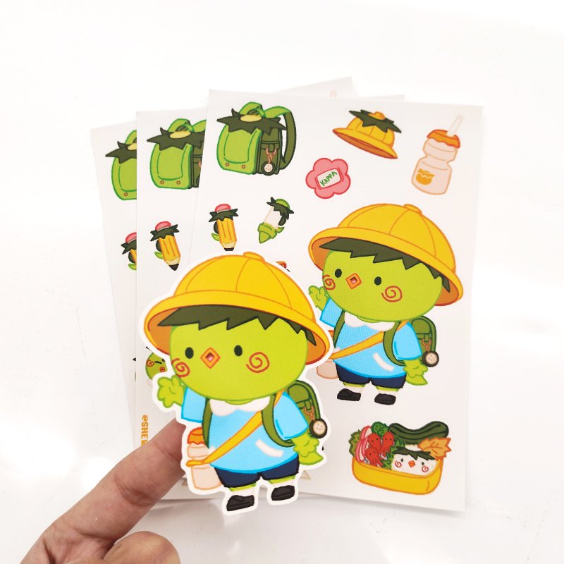 Custom PVC Adhesive Waterproof Vinyl Transfer Sticker Sheet Cute Cartoon Animal Decorative Kiss Cut Print Sticker UV Perfume