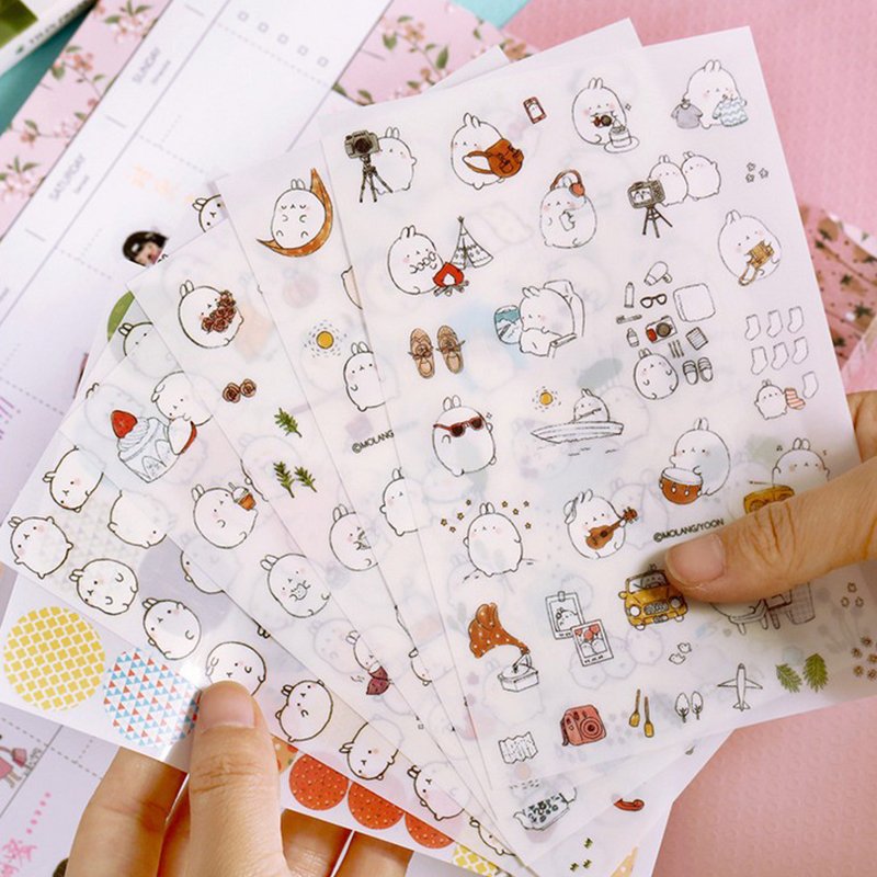 stickers & decal Japanese Girl Kawaii Diary Sticker Custom Cute Cartoon Decorative Sticker Sheets for Scrapbook Planners journal