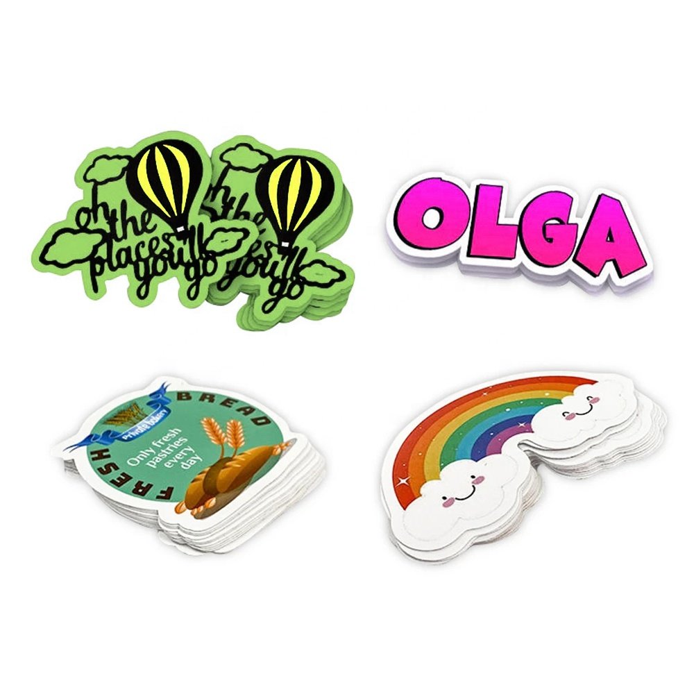 Custom Waterproof Vinyl Die Cut Sticker UV Printing Self-Adhesive Label Cartoon PVC Die Cut Logo Stickers