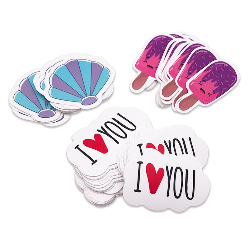 Custom Waterproof Vinyl Die Cut Sticker UV Printing Self-Adhesive Label Cartoon PVC Die Cut Logo Stickers