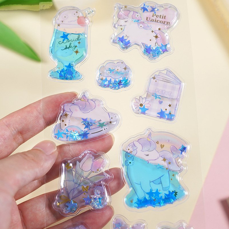 Cute 3D Easy Remove cartoon PVC waterproof stickers for decoration Shaker Water Korea Stickers