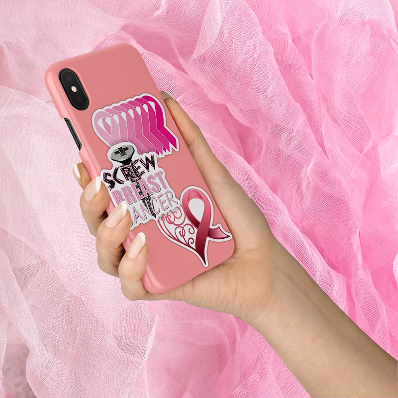 50 pcs Ribbon Novelty Pink Breast Cancer Awareness Stickers