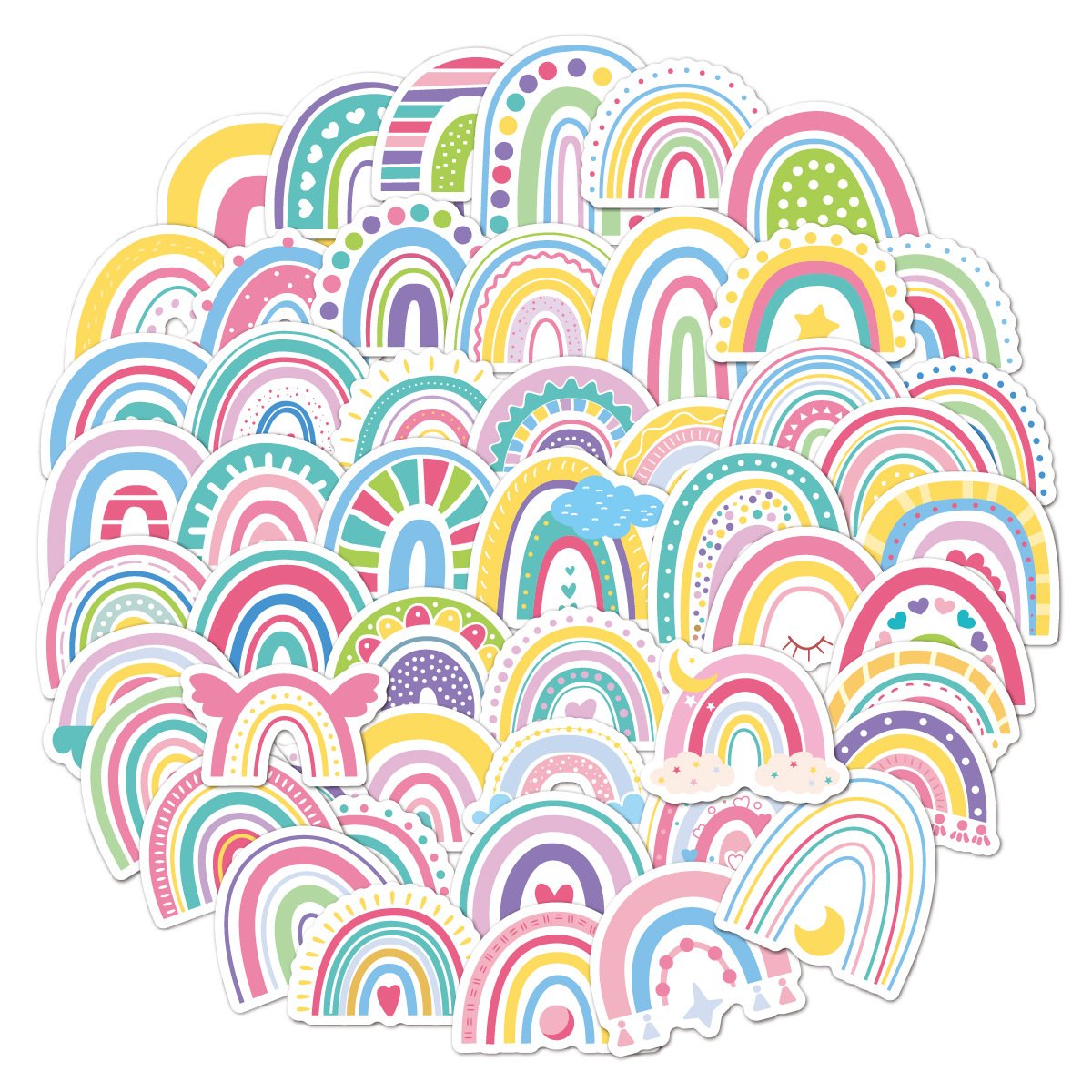 50pcs Cartoon Animals Vinyl Waterproof Stickers for Water Bottles Sticker Custom Printing Die Cut Decorative Stickers Cute