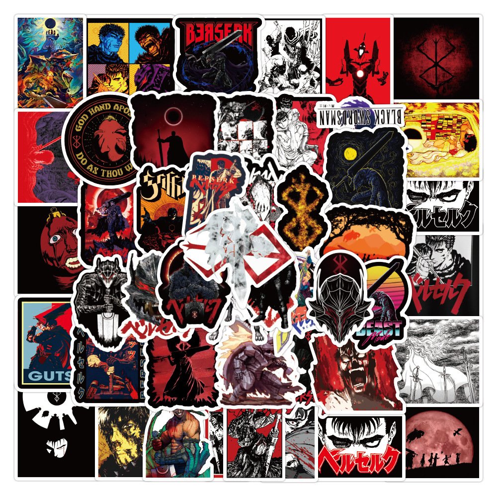 100 cartoon sword wind legend Berserk stickers electric car helmet mobile phone shell computer guitar waterproof sticker