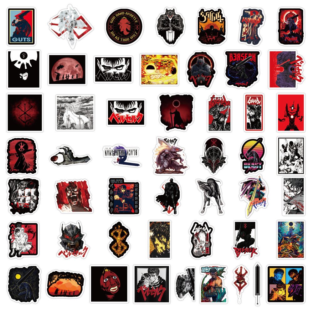 100 cartoon sword wind legend Berserk stickers electric car helmet mobile phone shell computer guitar waterproof sticker