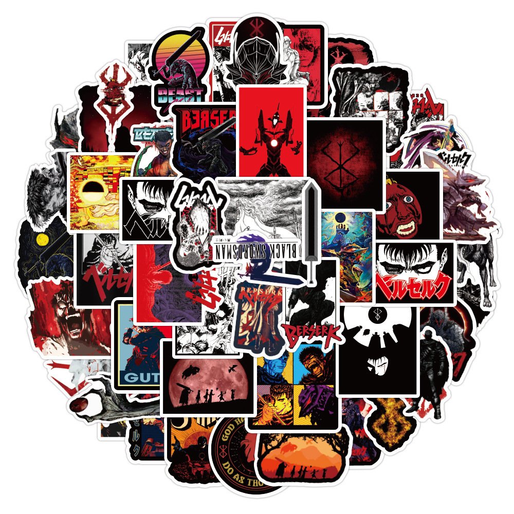 100 cartoon sword wind legend Berserk stickers electric car helmet mobile phone shell computer guitar waterproof sticker