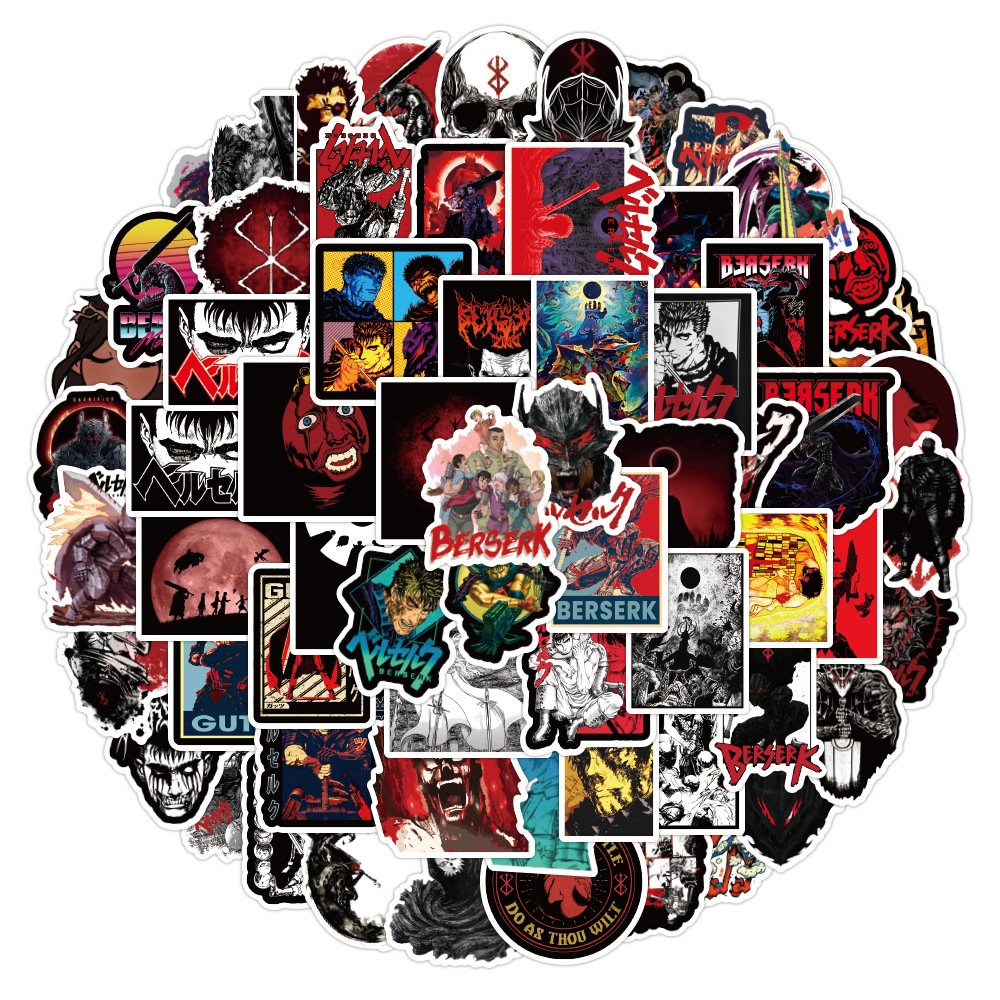100 cartoon sword wind legend Berserk stickers electric car helmet mobile phone shell computer guitar waterproof sticker