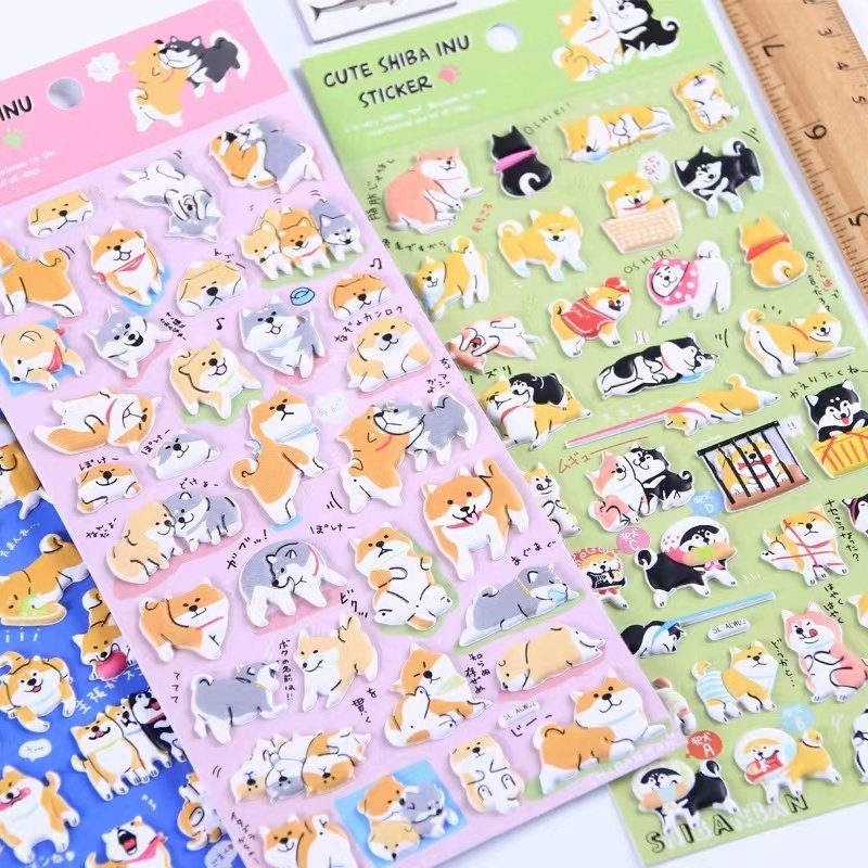 3D Die Cut Vinyl Animals For Kids Room Decals Cartoon Sheet Custom Logo Stickers Packaging Labels