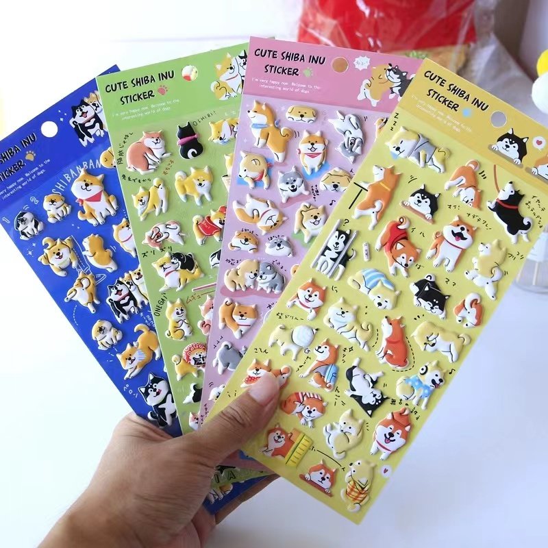 3D Die Cut Vinyl Animals For Kids Room Decals Cartoon Sheet Custom Logo Stickers Packaging Labels