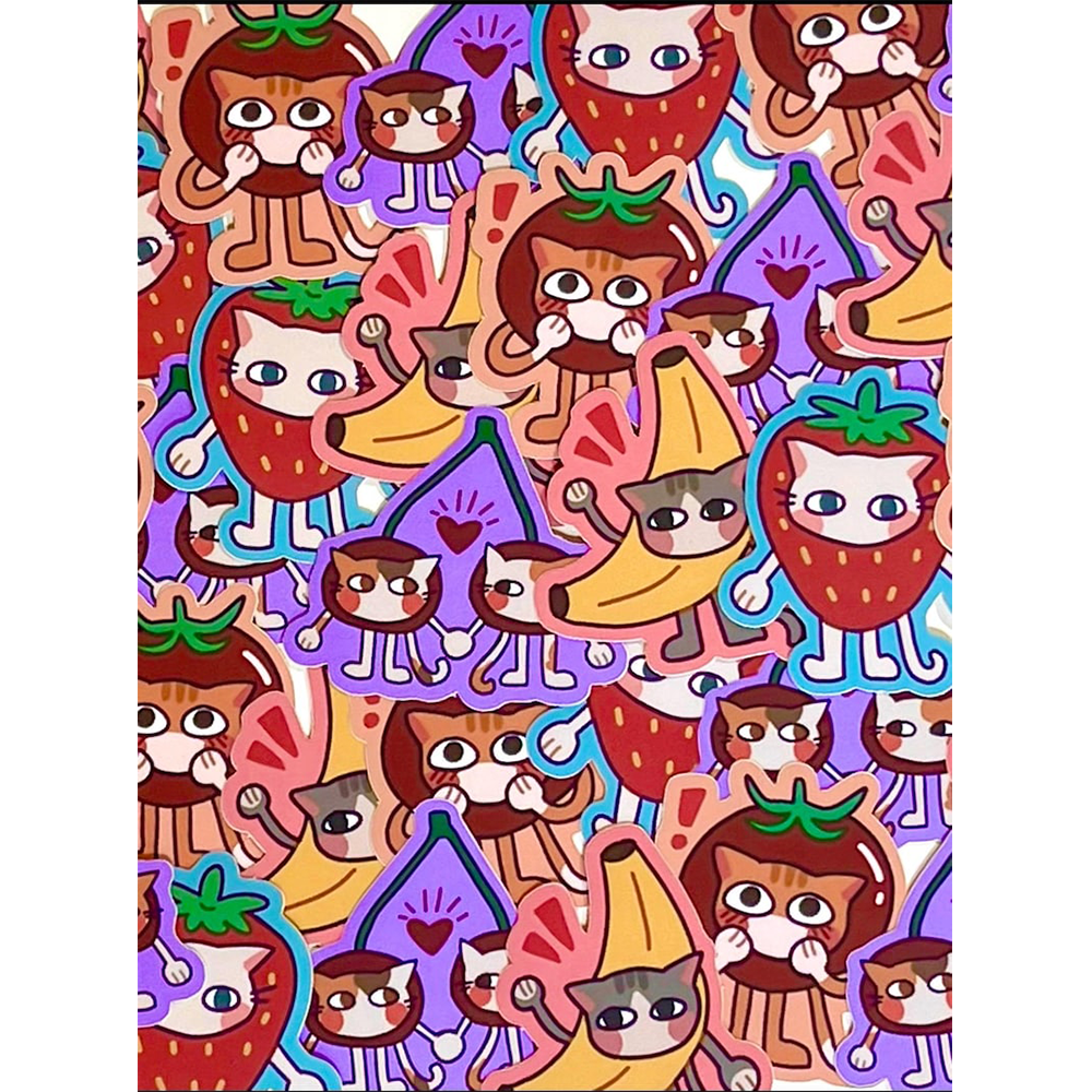 Cartoon Sticker Personalised Hologram Bottles Custom Vinyl Kiss Cut Cartoon Stickers Sheet