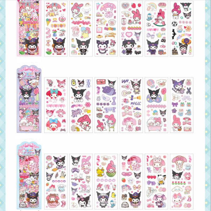 6 sheet cute stationery Sanrioed character sticker creative kuromie Melody Single Sheet Adhesive Sticker For Kids