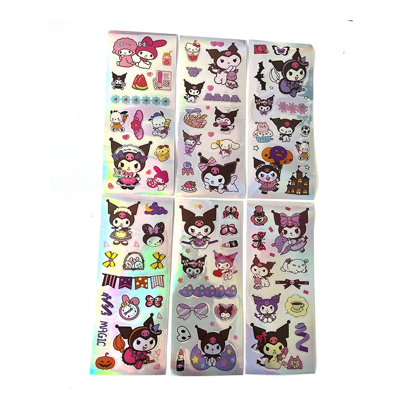 6 sheet cute stationery Sanrioed character sticker creative kuromie Melody Single Sheet Adhesive Sticker For Kids