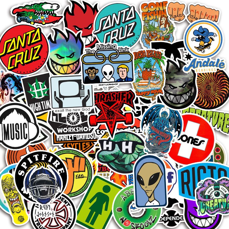 Tide Brand Logo Cool Helmet Graffiti Kids Sticker Skateboard Luggage Laptop Classic Toy Bike Sticker Wholesale