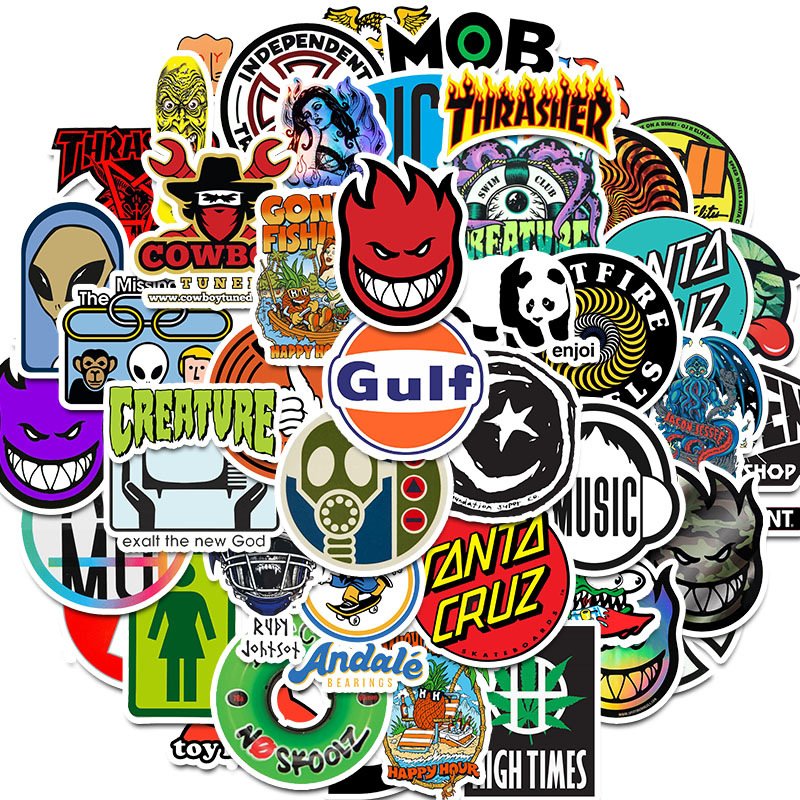 Tide Brand Logo Cool Helmet Graffiti Kids Sticker Skateboard Luggage Laptop Classic Toy Bike Sticker Wholesale