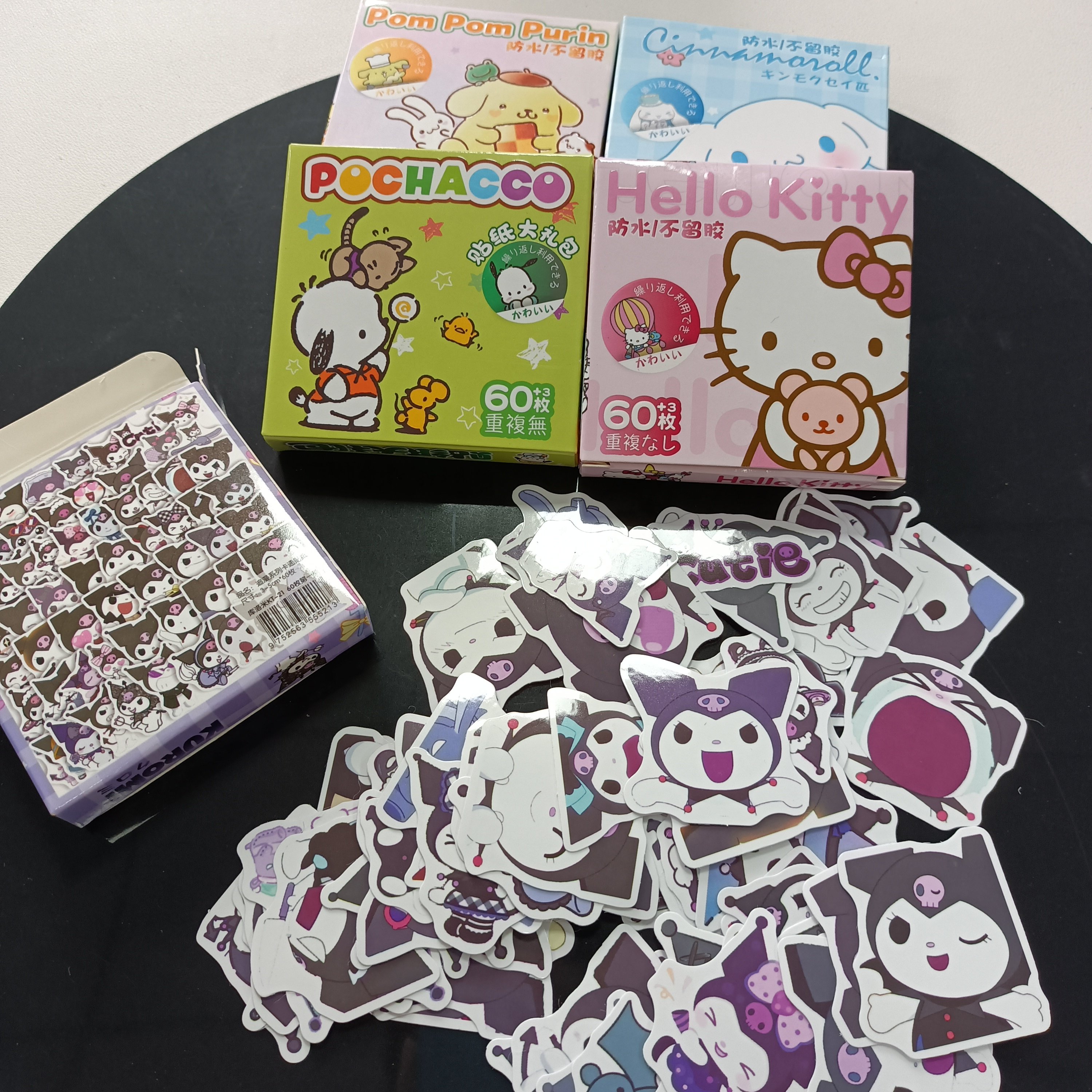 60pcs Anime Stickers Cute Sticker for Kids Girls Toy Phone Diary Cartoon Graffiti Decals Fun Decoration
