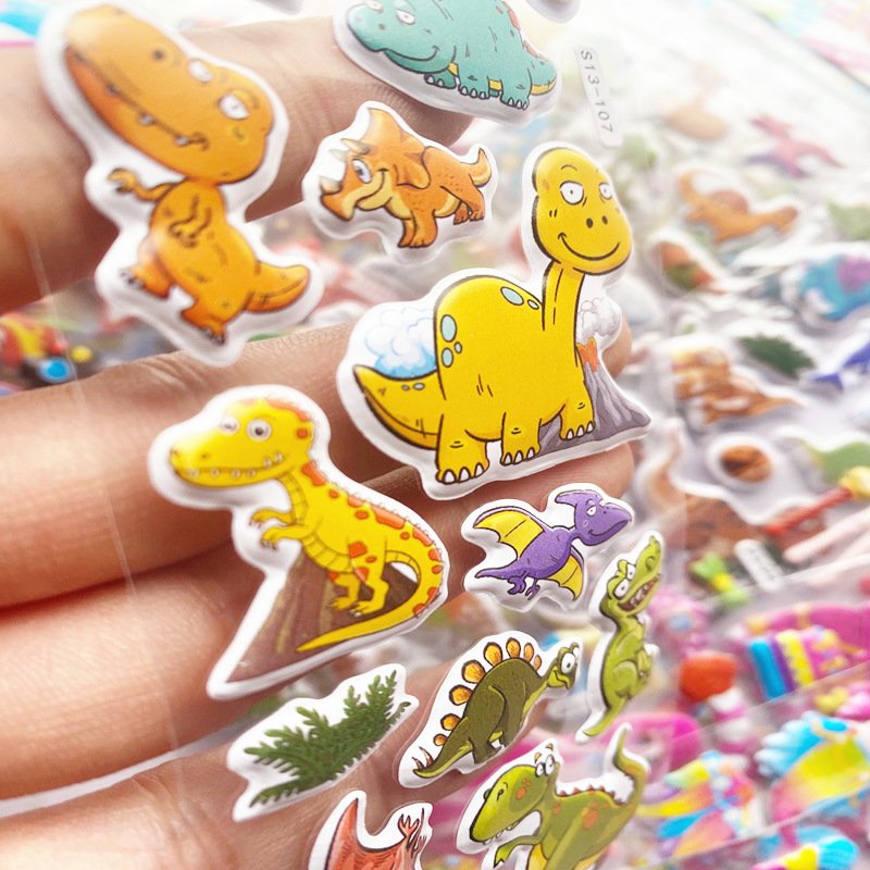 Hydraulic 3D Bump stickers Cute cartoon Cars Animal Fruit stickers Boys and Girls Reward Stickers Children baby gifts