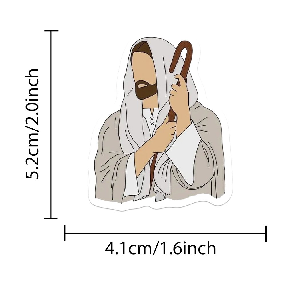52pcs Cartoon Jesus Christian Prayer Sticker Diy Luggage Phone Case Notebook Graffiti Waterproof Stickers Toys Gift Wholesale