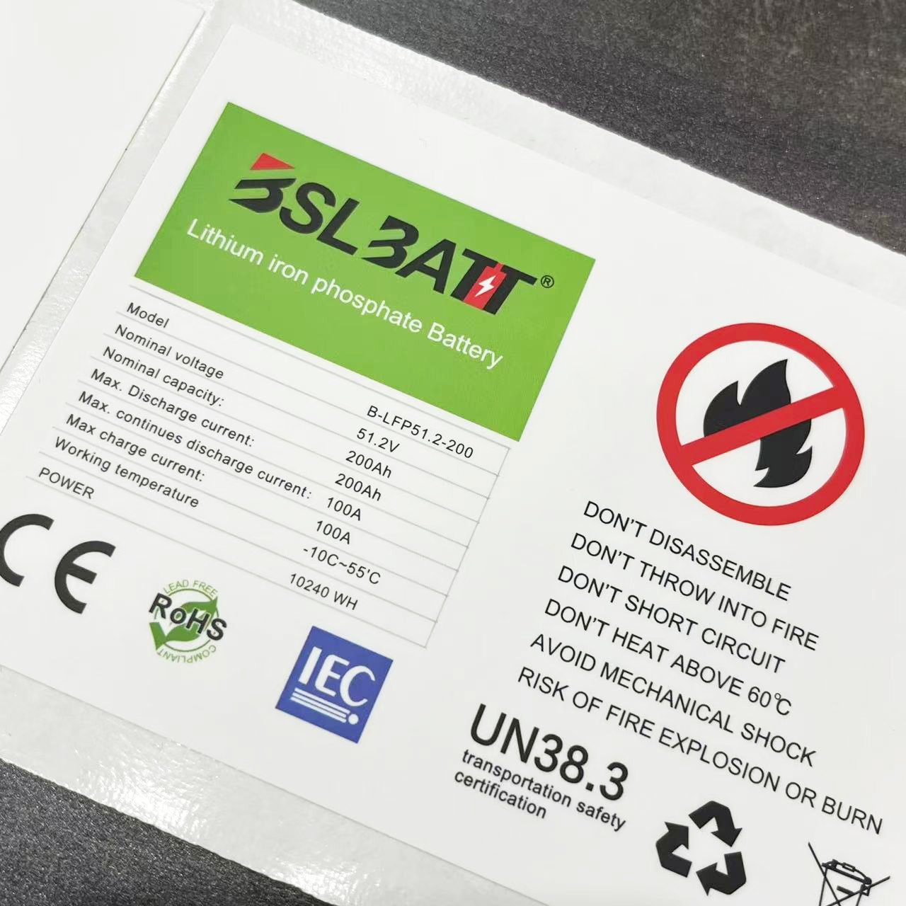 Custom Sticker Manufacturer Vinyl Adhesive Label Thick Electric Panel Labels Polycarbonate Sticker 3m Safety Battery Label