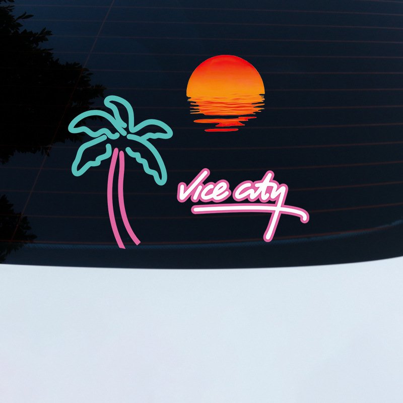 BIGIMAGE OEM Waterproof UV Resistance Transparent PVC Removable car stickers cute cartoon Window Sticker Vinyl Decal
