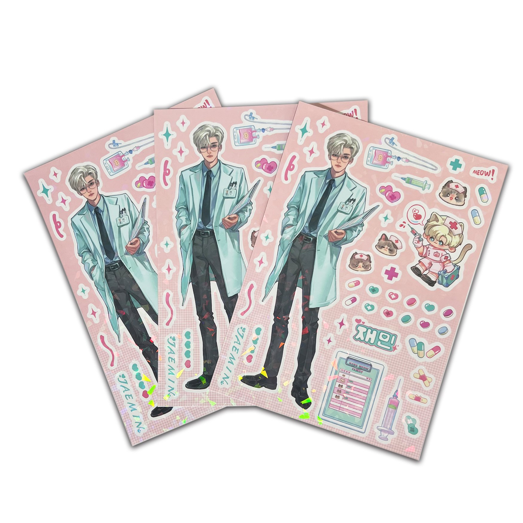 Custom Logo Sticker Kiss Cut Waterproof Anime Cartoon Pvc Paper Transparent Kiss Cut Vinyl Sticker Sheet Custom