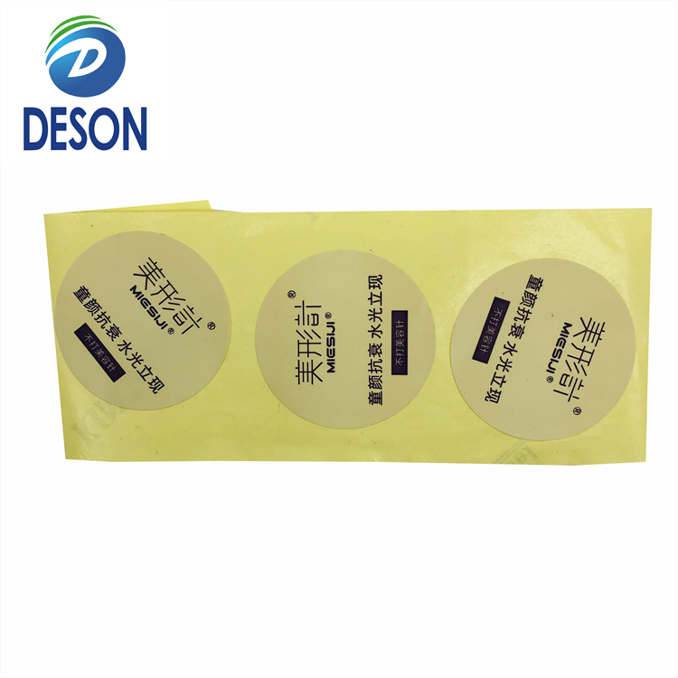 Deson Die Cut Strong Adhesive High Quality Screen Printed Decal Vinyl Glue Coffee Cup Water Bottle Decorative Sticker