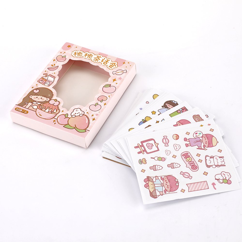 New Arrival 100 Pcs Per Pack Lovely Bear And Rabbit Cute Cartoon Sticker Labels For Kids Girls