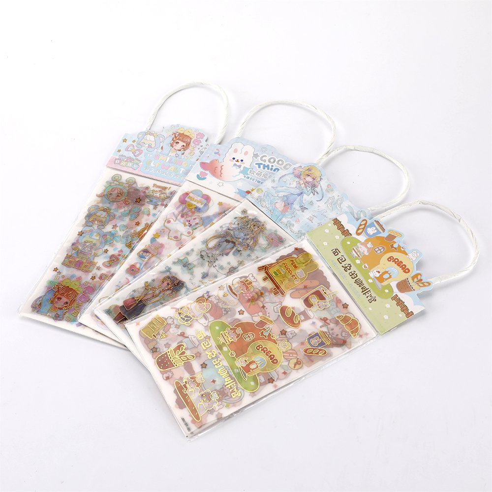 New Arrival 100 Pcs Per Pack Lovely Bear And Rabbit Cute Cartoon Sticker Labels For Kids Girls