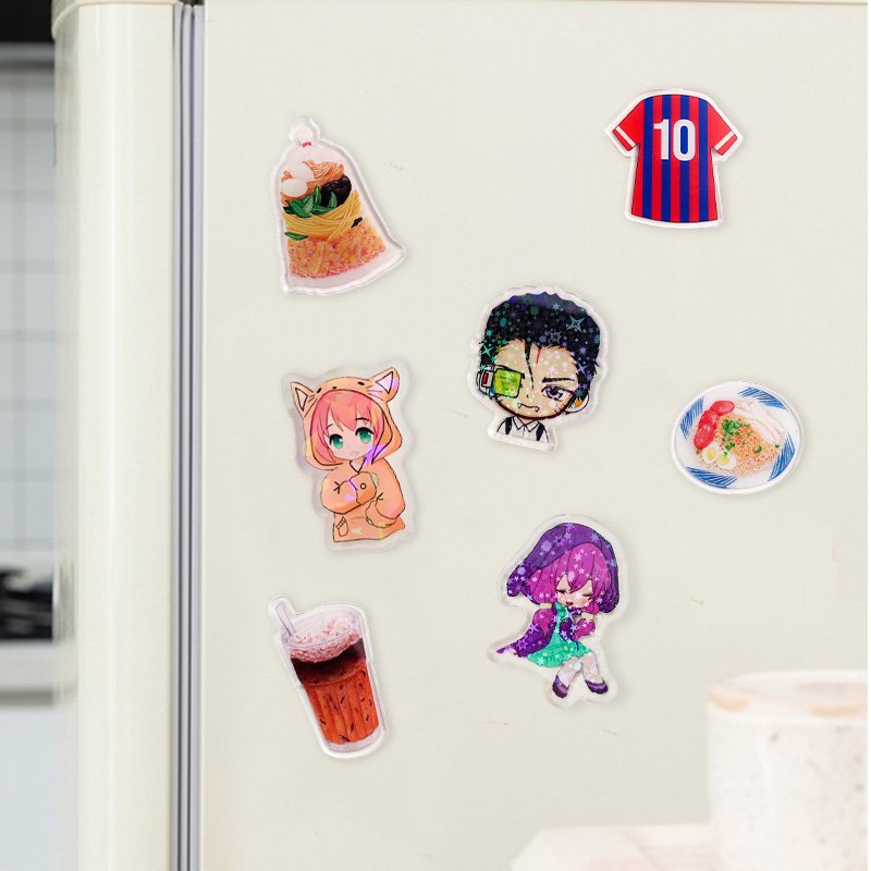 Customized die cut clear acrylic fridge magnets custom logo refrigerator magnet manufacturer