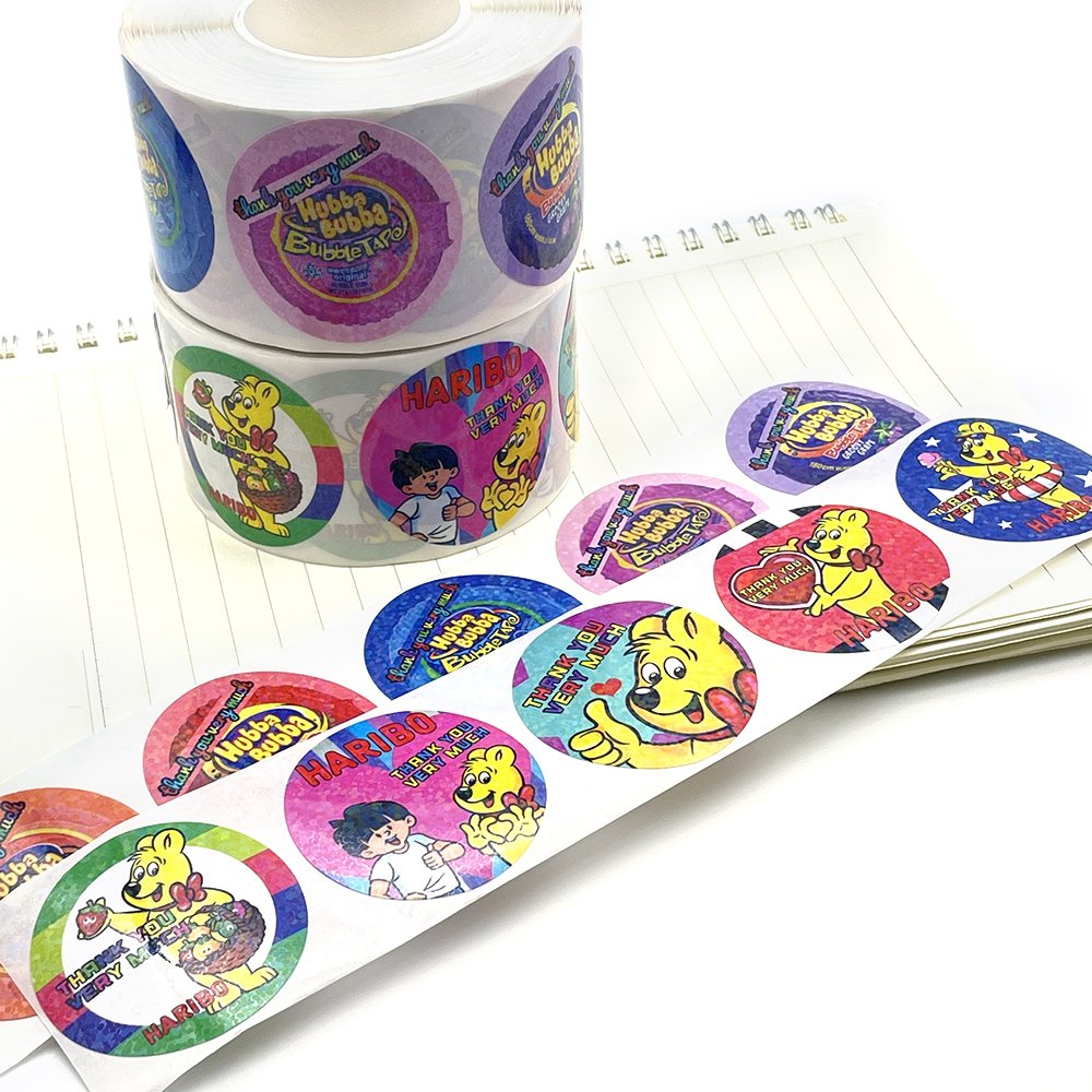 Custom Printing Carton Sticker Packaging Roll Adhesive Vinyl Waterproof Round Paper Stickers Private Label Roll