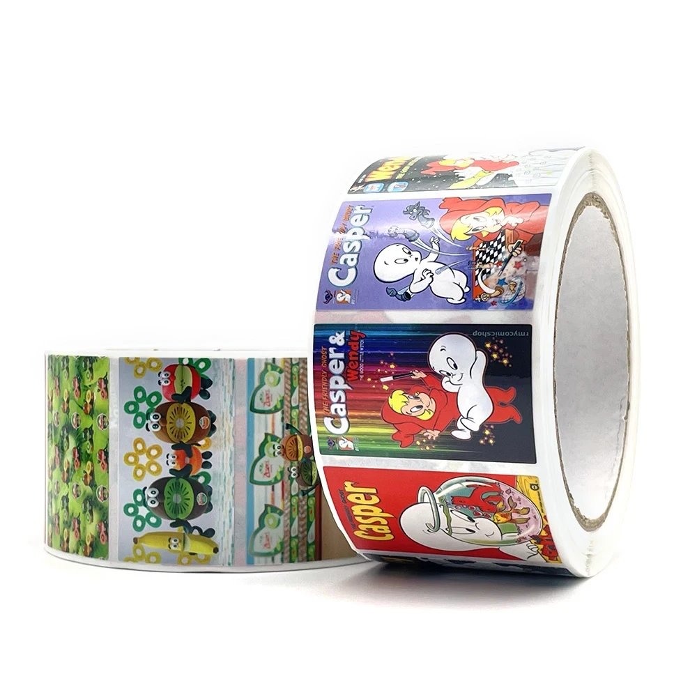 Custom Printing Carton Sticker Packaging Roll Adhesive Vinyl Waterproof Round Paper Stickers Private Label Roll