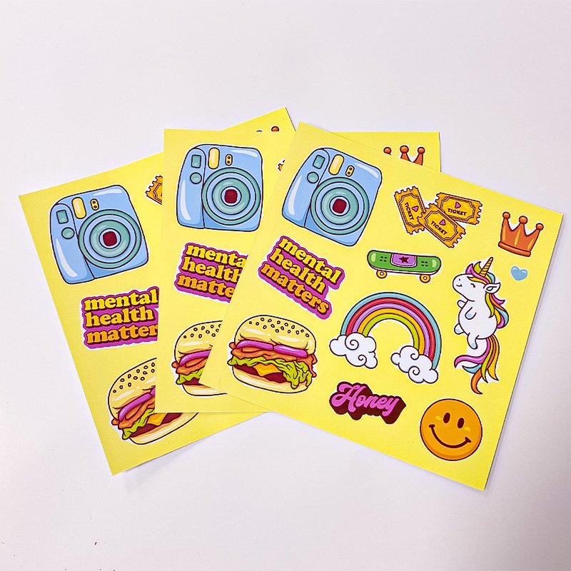 Customized PVC Vinyl Color Cartoon Planner Stickers,Stationery Kiss Cut Sticker Sheet