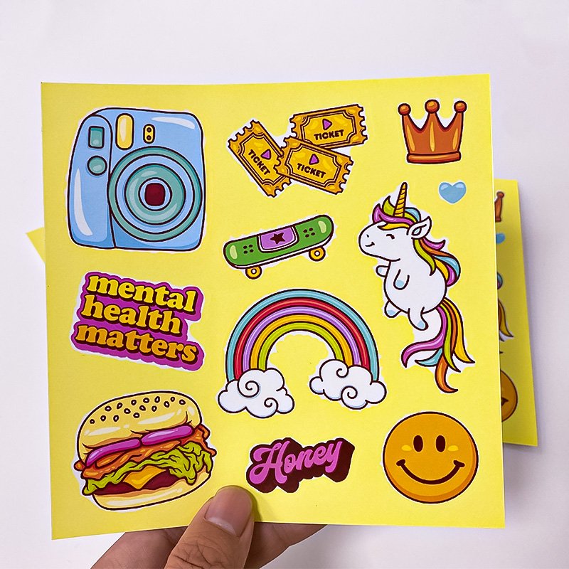 Customized PVC Vinyl Color Cartoon Planner Stickers,Stationery Kiss Cut Sticker Sheet