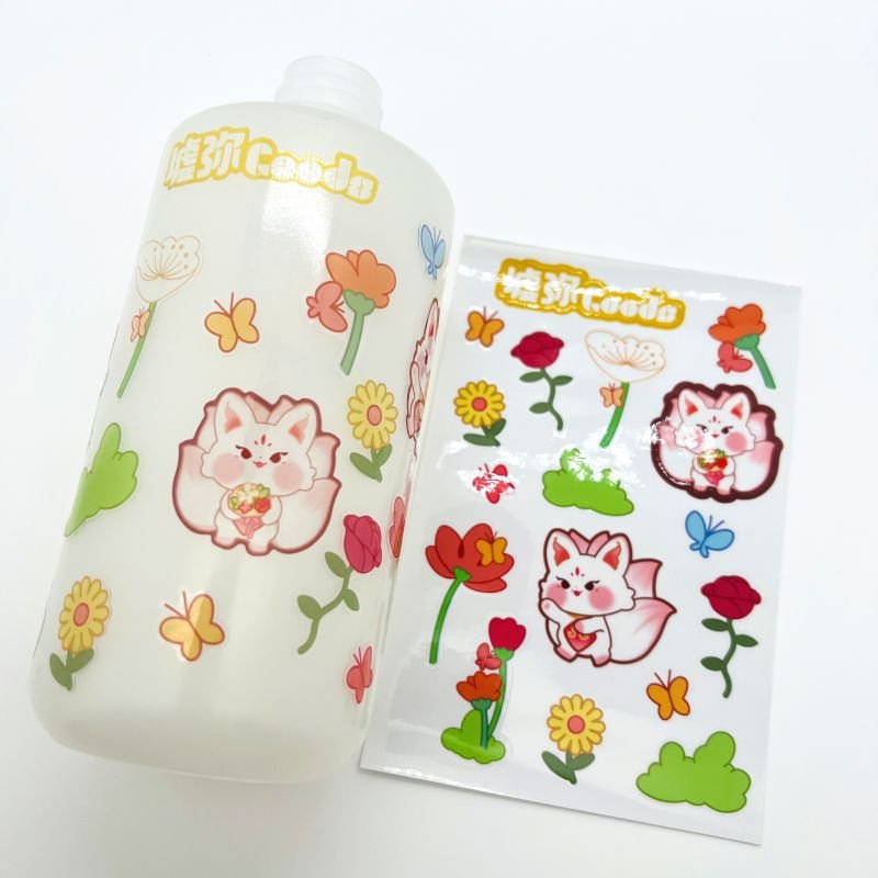 Factory Customized high quality sticker roll transparent clear label sticker for water beverage bottle
