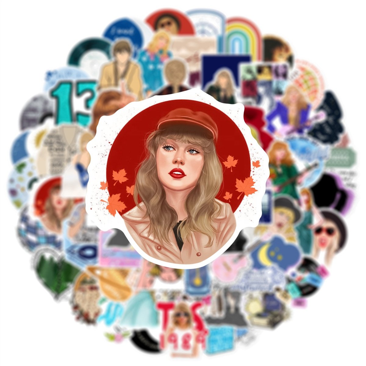 100Pcs Fashion Singer Taylor Swift Cartoon Sticker New Album Diy Luggage Laptop Bottle Phone Decorative Music Sticker