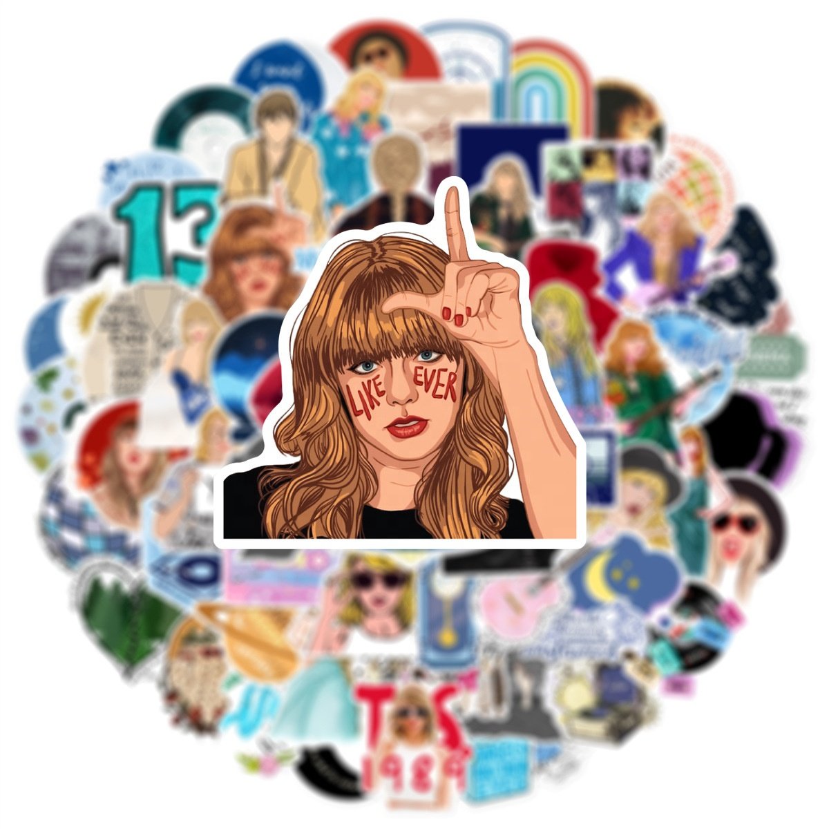 100Pcs Fashion Singer Taylor Swift Cartoon Sticker New Album Diy Luggage Laptop Bottle Phone Decorative Music Sticker