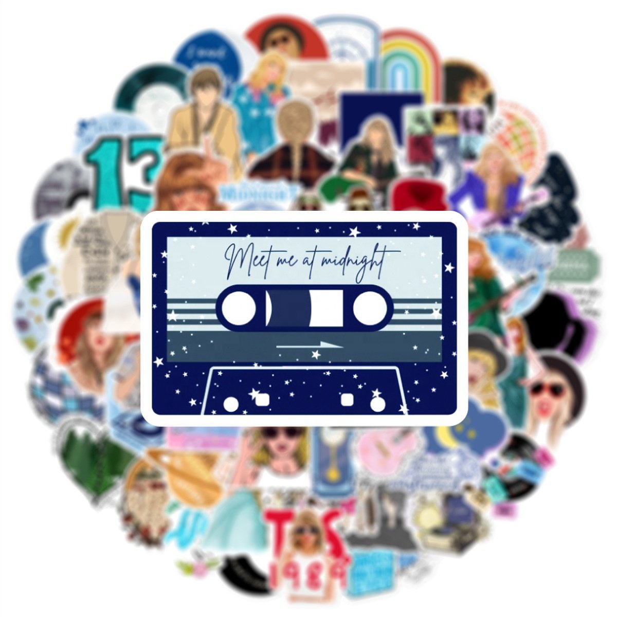 100Pcs Fashion Singer Taylor Swift Cartoon Sticker New Album Diy Luggage Laptop Bottle Phone Decorative Music Sticker