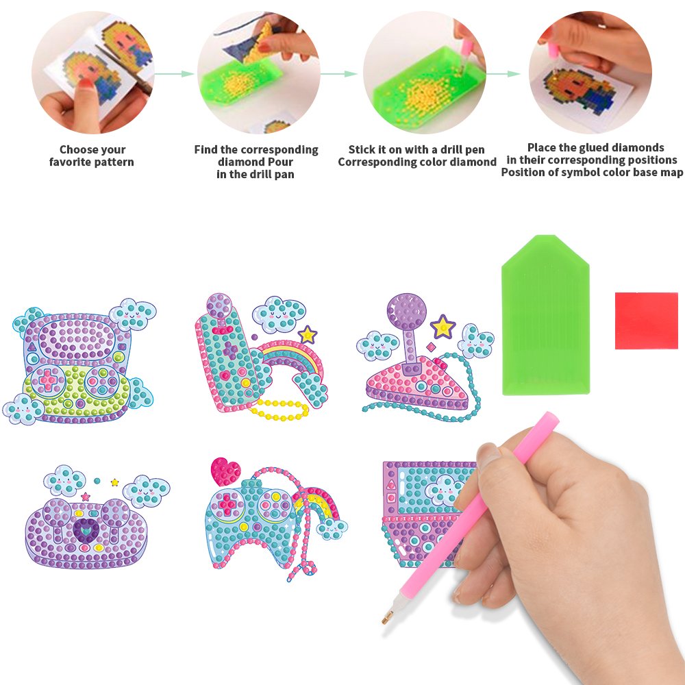 DIY Diamond Painting Set, Children's Creative Handmade Diamond Stickers, Cute Cartoon Full Diamond, Hand drawn