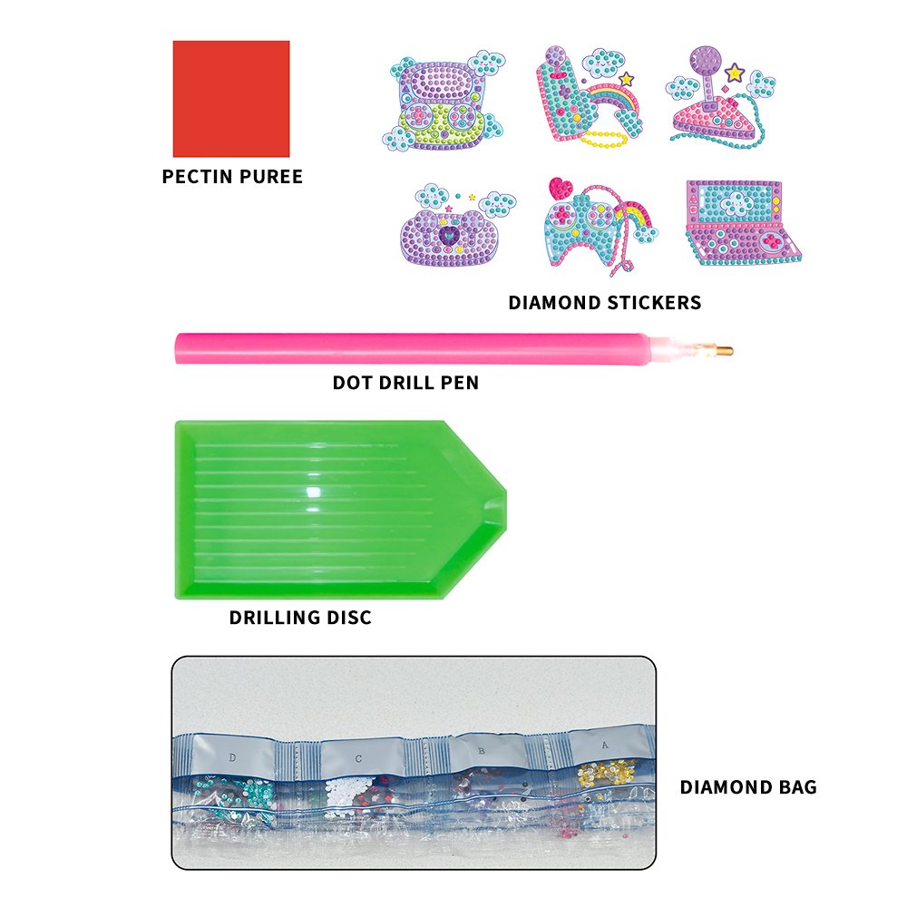 DIY Diamond Painting Set, Children's Creative Handmade Diamond Stickers, Cute Cartoon Full Diamond, Hand drawn