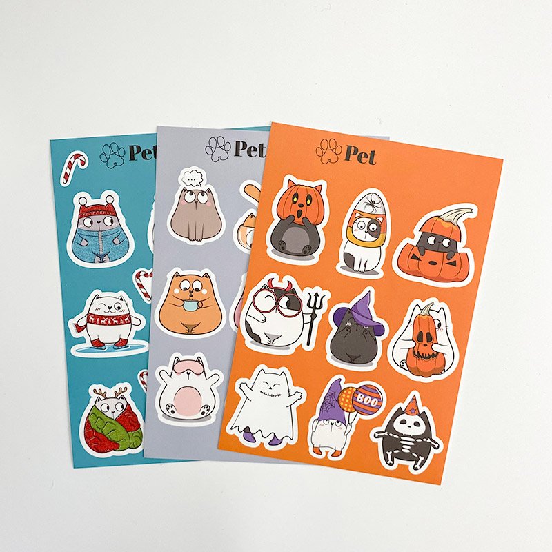 Custom Sheet Decoration Children Die Cut Adhesive Waterproof Wholesale Vinyl Cartoon Anime Sticker