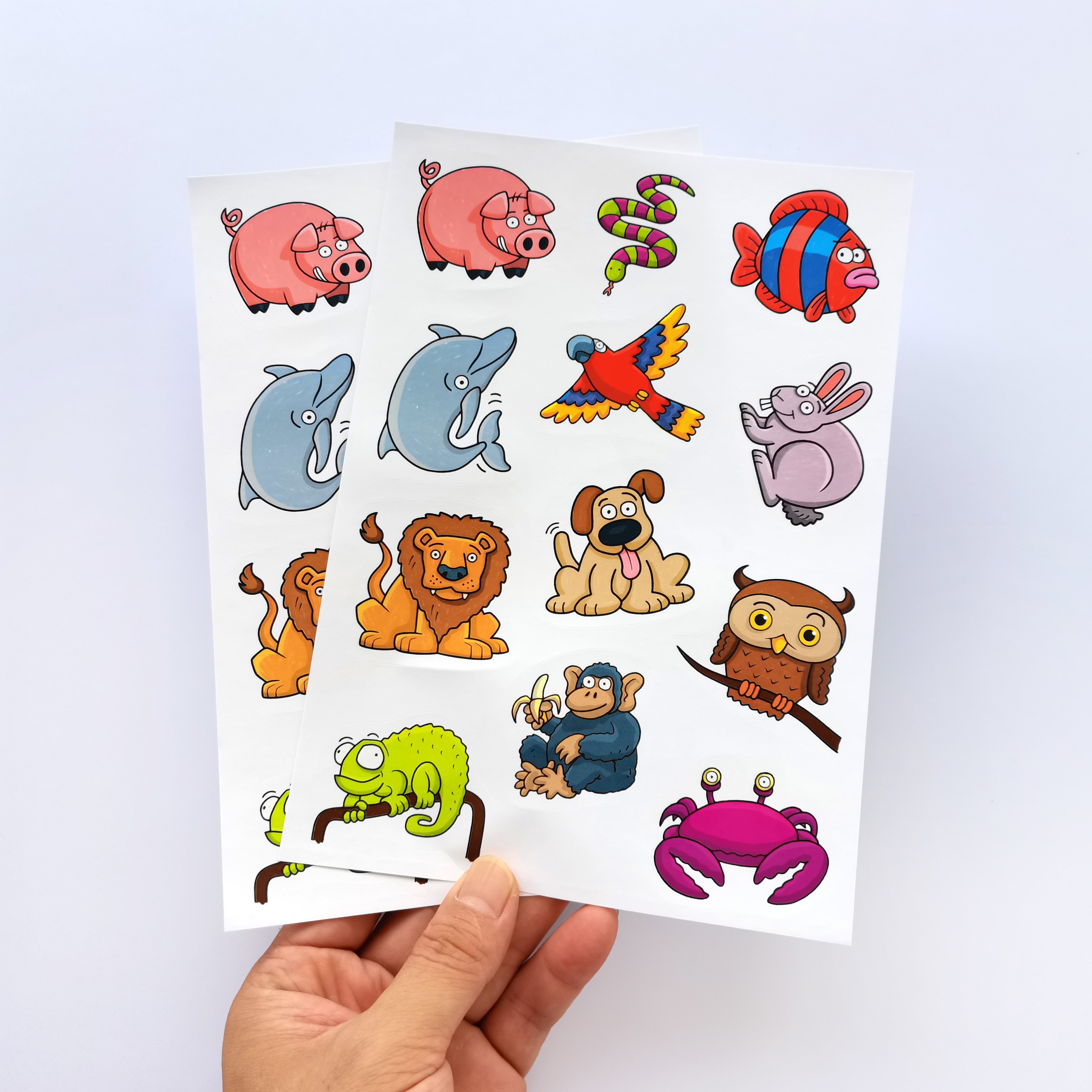 High Quality Waterproof Printing Stong Adhesive Die Cut Vinyl Label Stickers Custom Cartoon Kiss Cut Sticker Sheets