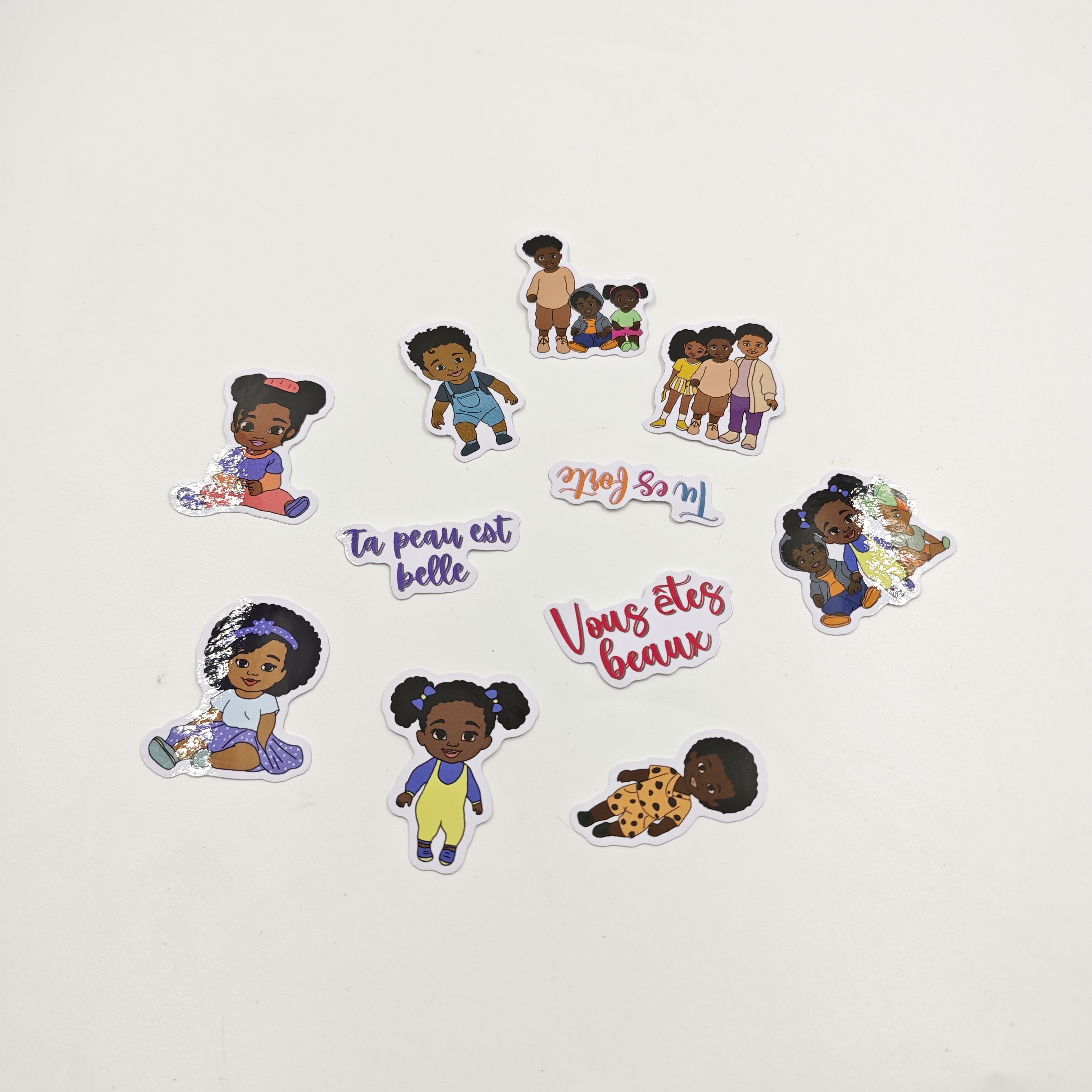 Custom Die Cut Sticker with Gloss Vinyl Holographic Finish Free Proofing Waterproof Printing Logo Custom Cartoon Style